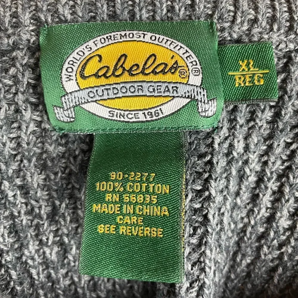 Cabelas Quarter Button Down Sweater Size XL EUC